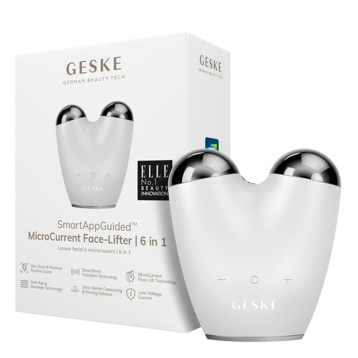 Geske Sonic Thermo Facial Brush 6-in-1 Microcurrent Face - Stralight (White)
