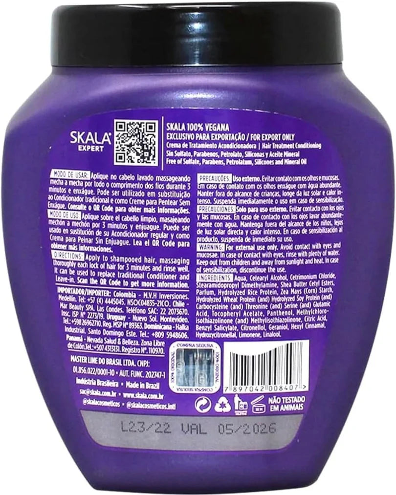 Skala Expert Mais Lisos Moisturizing Hair Cream And Conditioner With Rice Proteins 1000G