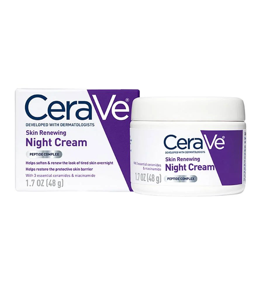 CeraVe Skin Renewing Night Cream jar on a white background