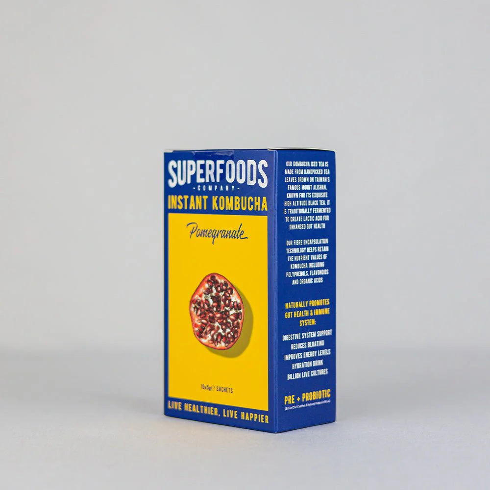Superfood Instant Kombucha Box -Pomegranate Flavour Sachets 10 x 5g - 50G