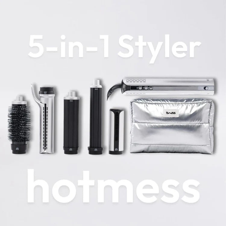 TWSS - Hot Mess 5-in-1 Hair Styler– Multi-Function Hot Air tool with Attachments & Pouch